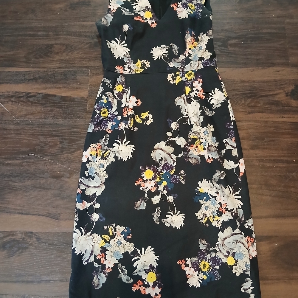 ERDEM Black Floral Midi Dress - Picture 4 of 7